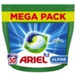 ARIEL 3in1 Alpine veļas mazgāšanas kapsulas 50gab