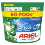 ARIEL All in 1 Tocuh Of Lenor Anti Odor veļas mazgāšanas kapsulas 60gab